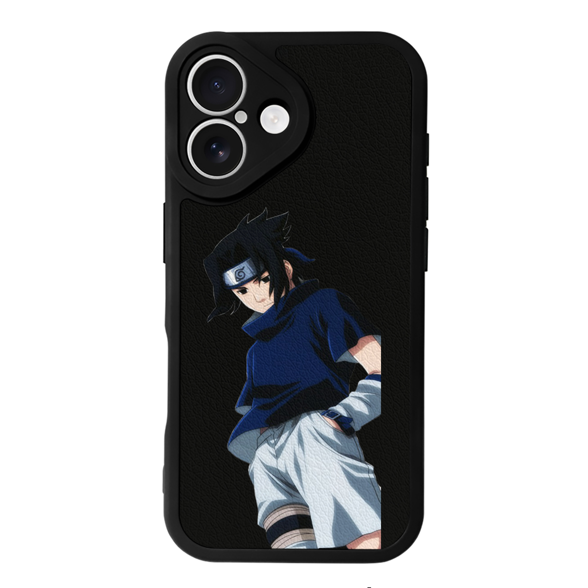 （画像用） NARUTO -ナルト- うちは サスケ Uchiha Sasuke 【iPhone 16シリーズ対応】シリコンスマホケース（レザー調） 材質：シリコン